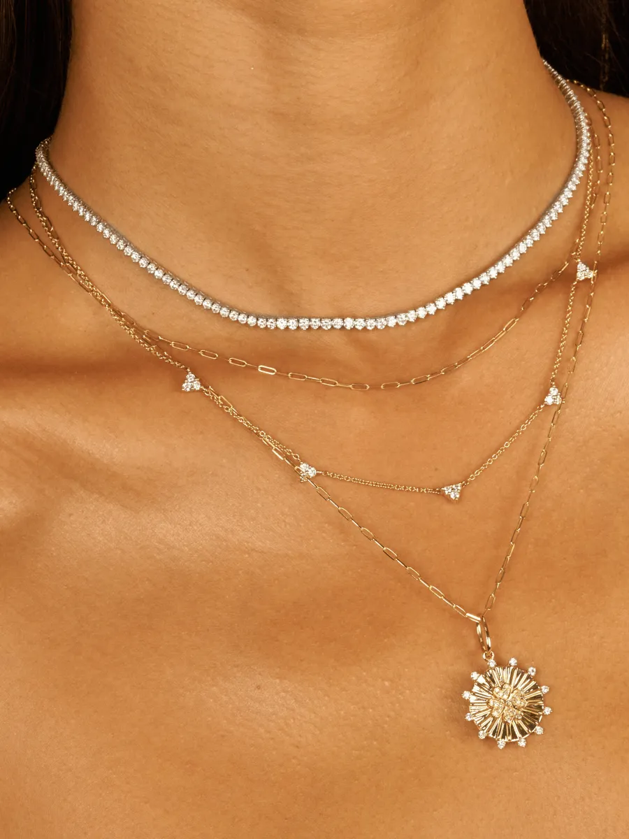 Trio Diamond Layering Necklace 14K