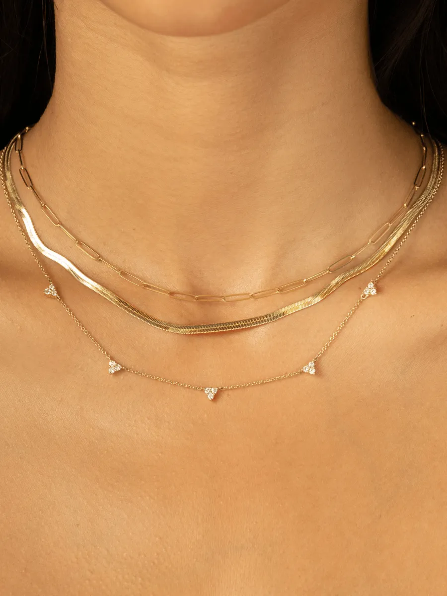 Trio Diamond Layering Necklace 14K