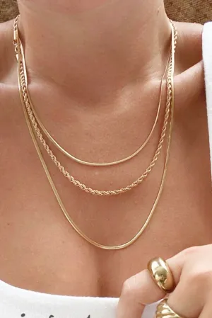 Triple Layering Clasp Necklace