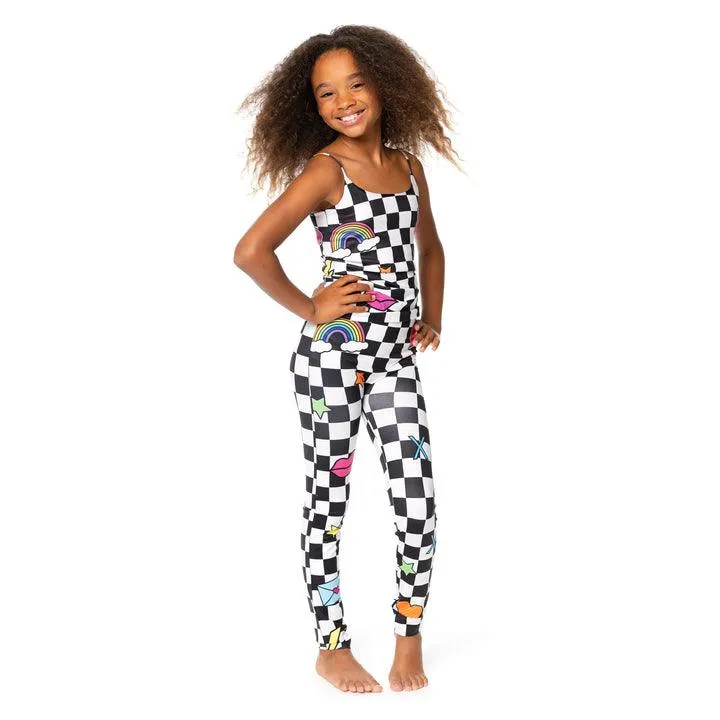 Tween Bottoms | Leggings- Blk & Wht Checkered | Malibu Sugar