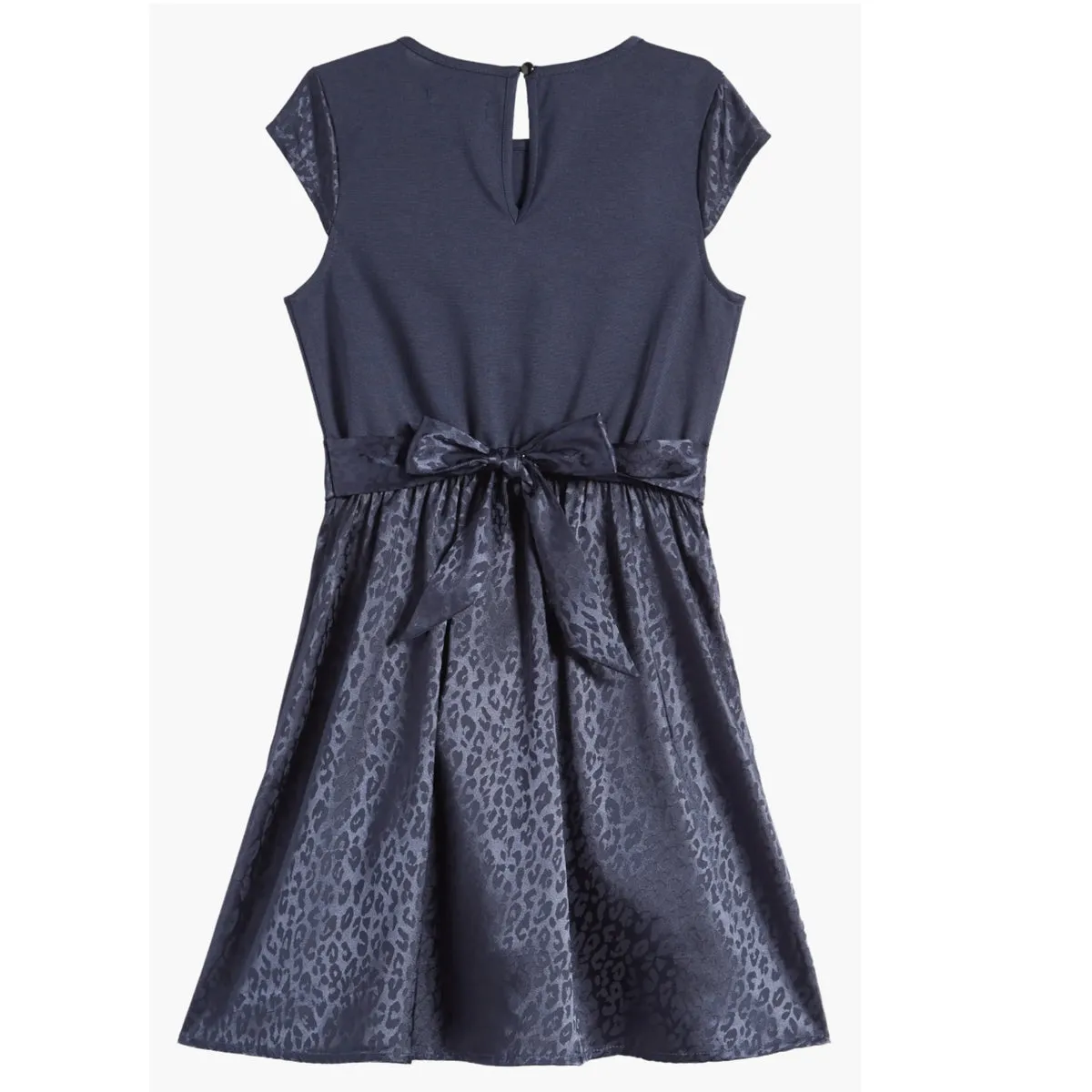 Tween Cap Sleeve Embossed Dress