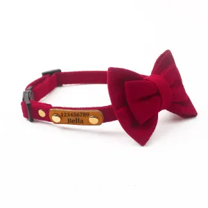 Twill Knit Fleece Cat Collar Bowtie