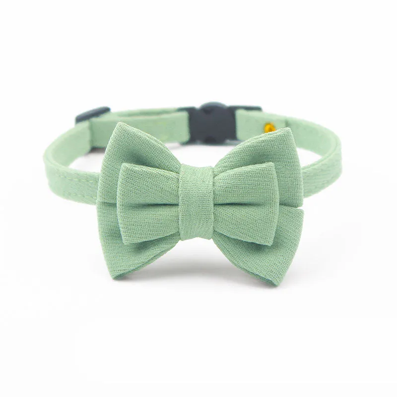 Twill Knit Fleece Cat Collar Bowtie