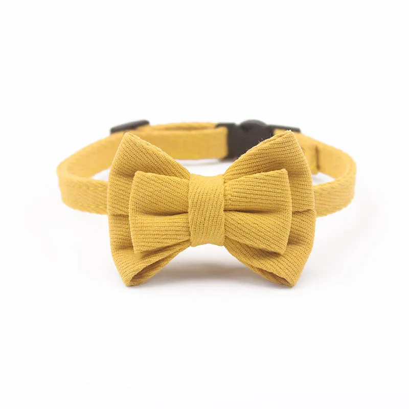 Twill Knit Fleece Cat Collar Bowtie