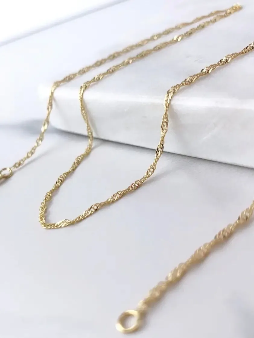 Twisted Singapore Layering Chain Necklace