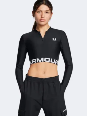 Under Armour Heatgear Rib Women Training Long Sleeve Black/White