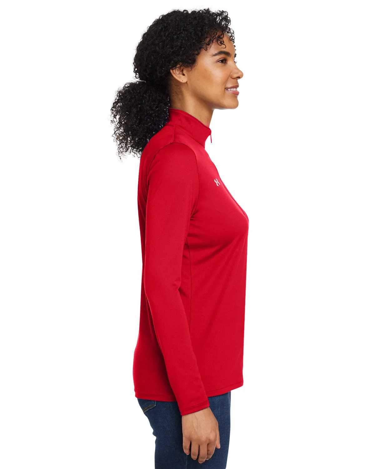 Under Armour Ladies Tech Custom Half-Zips, Red