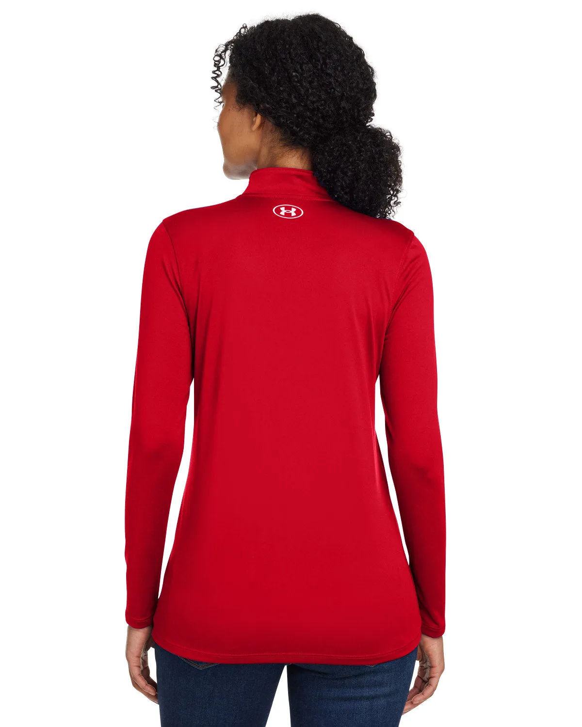 Under Armour Ladies Tech Custom Half-Zips, Red