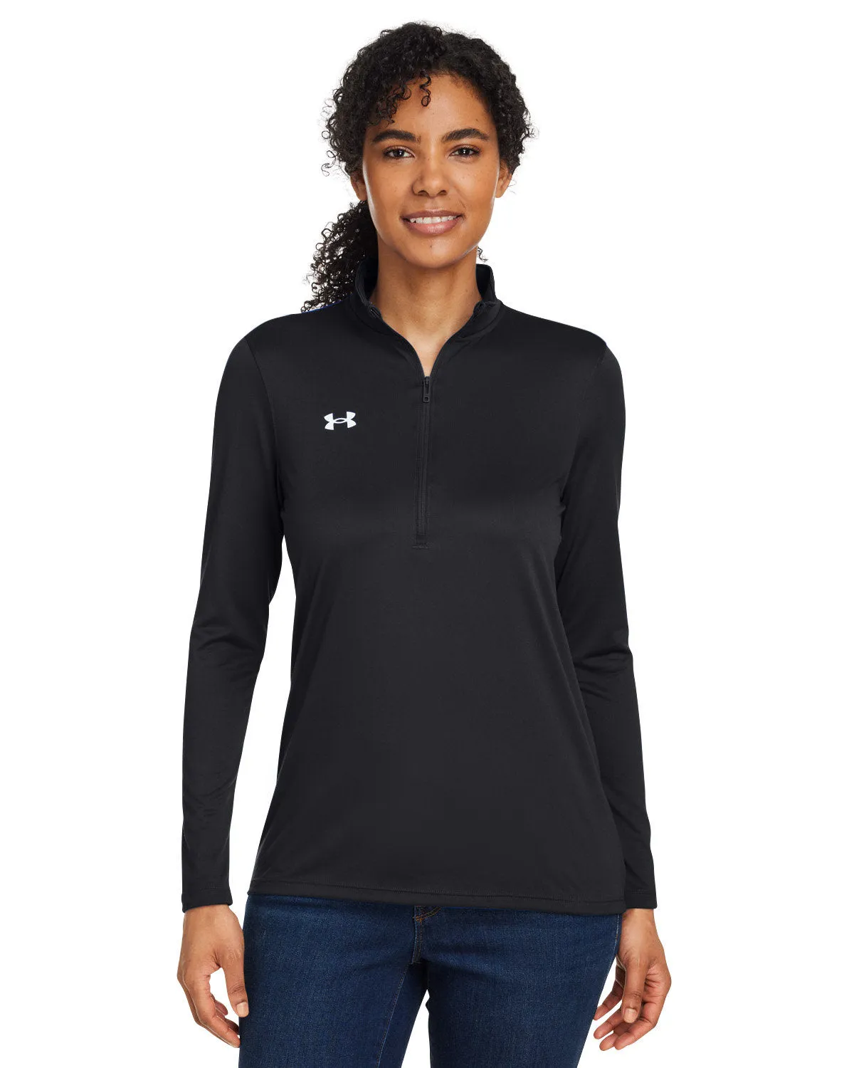 Under Armour Ladies Tech Customized Half-Zips, Black