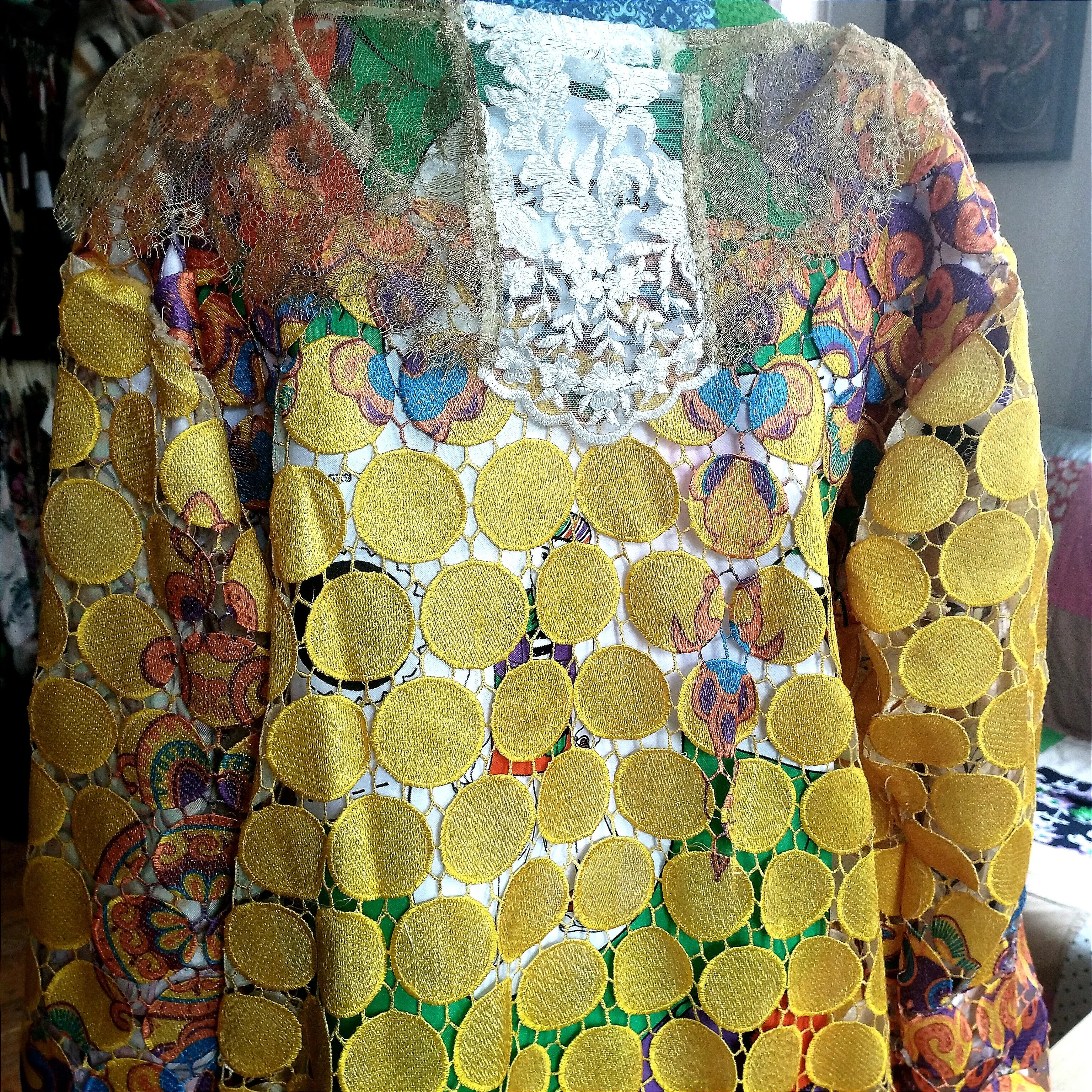 Upcycled 1960s Vintage Canary Islands Kimono Coat