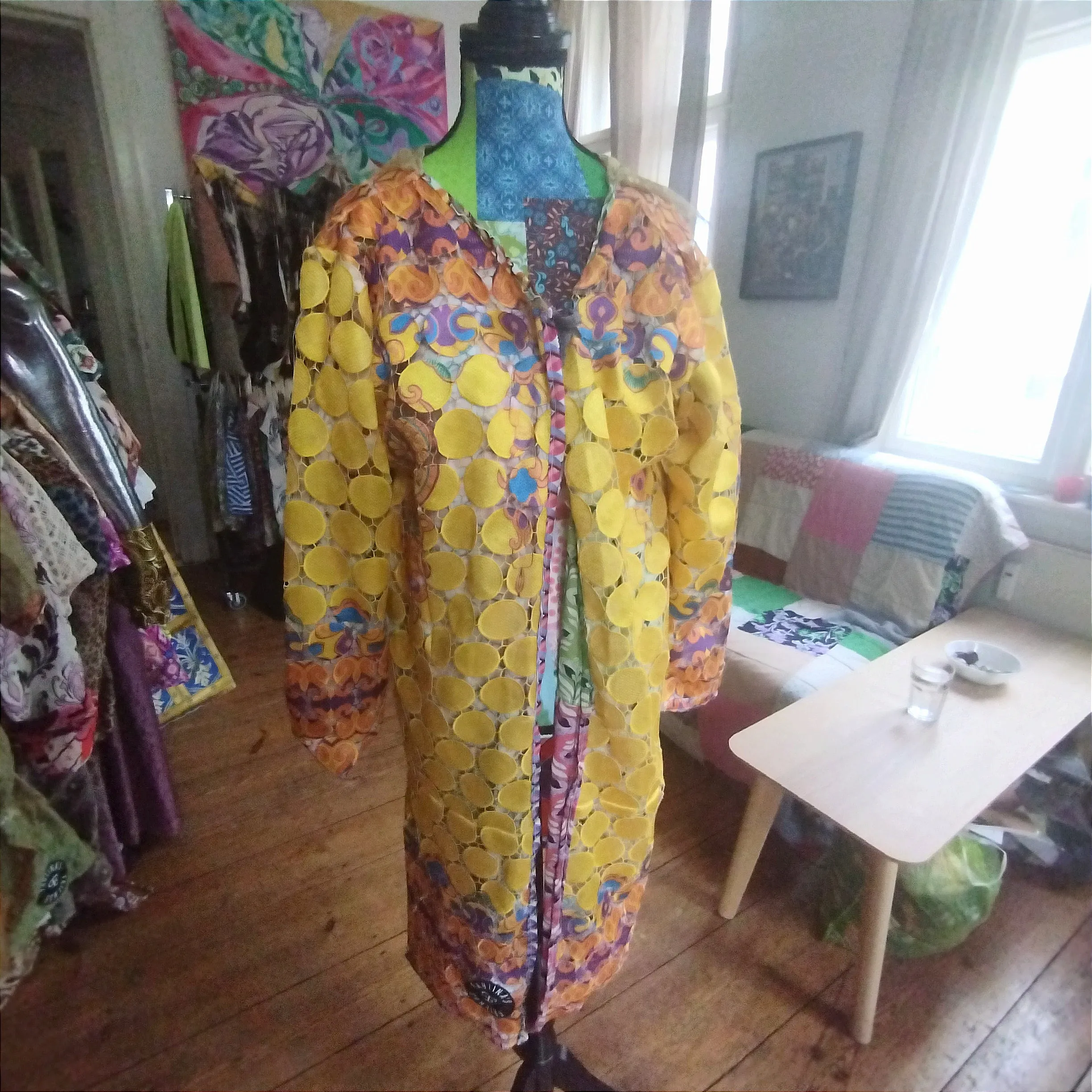 Upcycled 1960s Vintage Canary Islands Kimono Coat