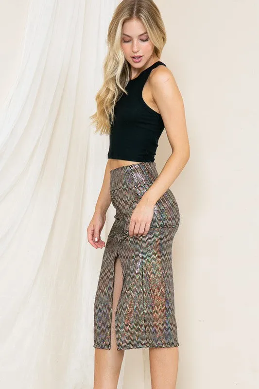 Vegas Lights High Waist Sequin Skirt