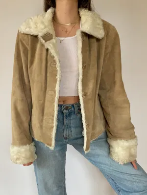 Vintage 1990s Faux Fur & Suede Jacket