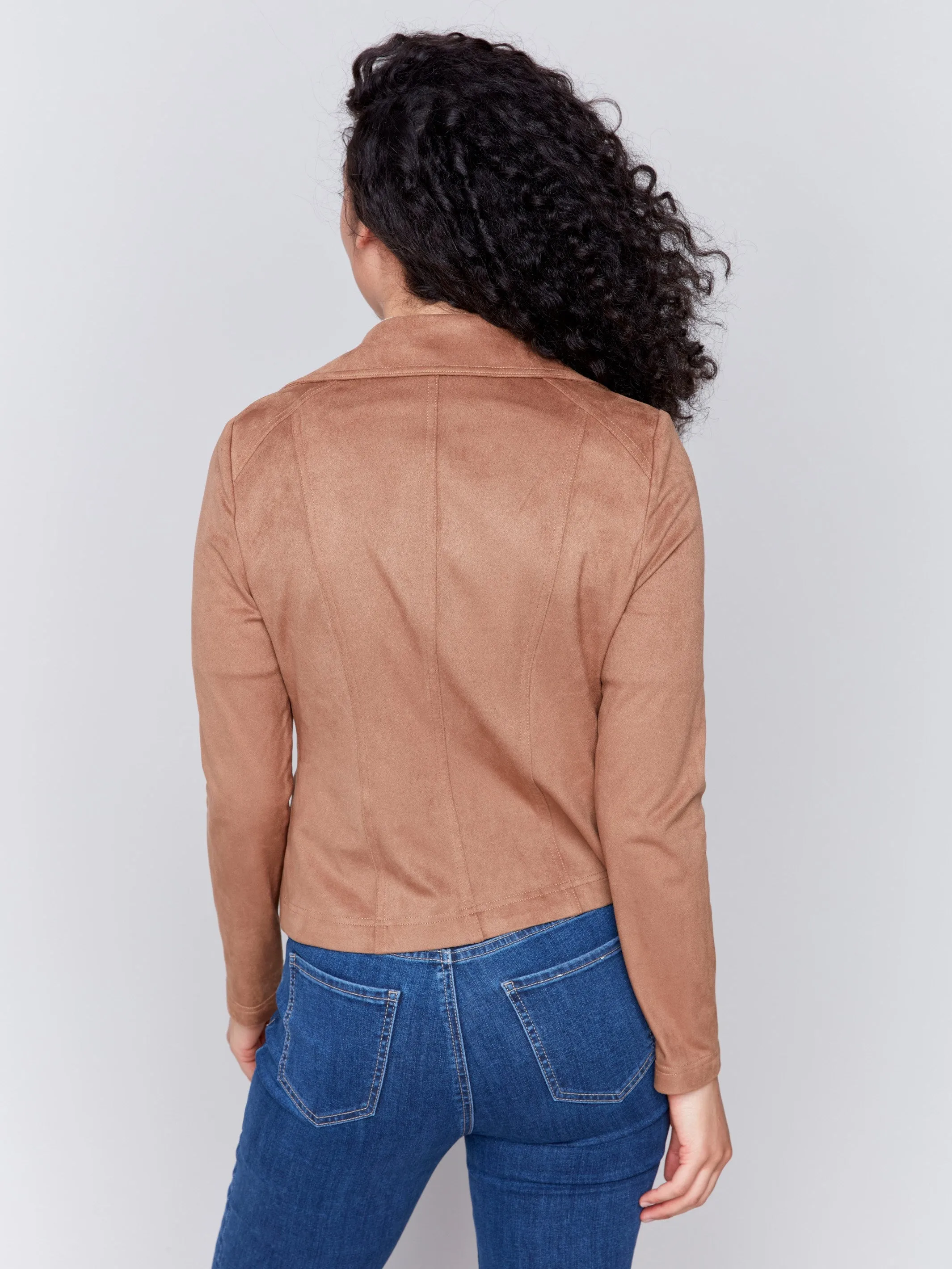 Vintage Faux Suede Perfecto Jacket - Truffle