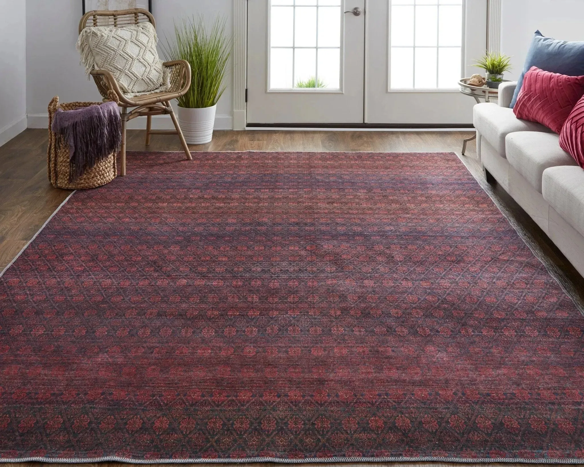 Voss VOS39HAF Red/Grey Rug