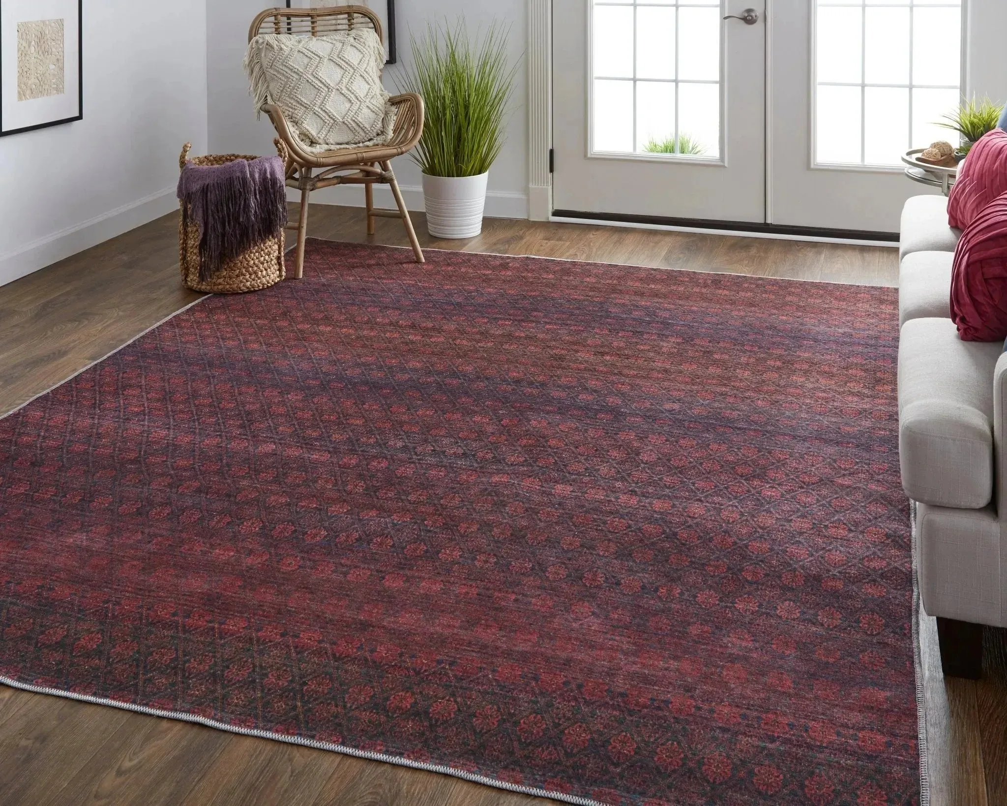 Voss VOS39HAF Red/Grey Rug