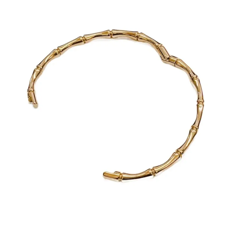 Waterproof Gold Bamboo Bangle