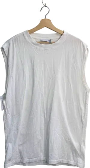 Weekday White Oversized Tank Top UK Large