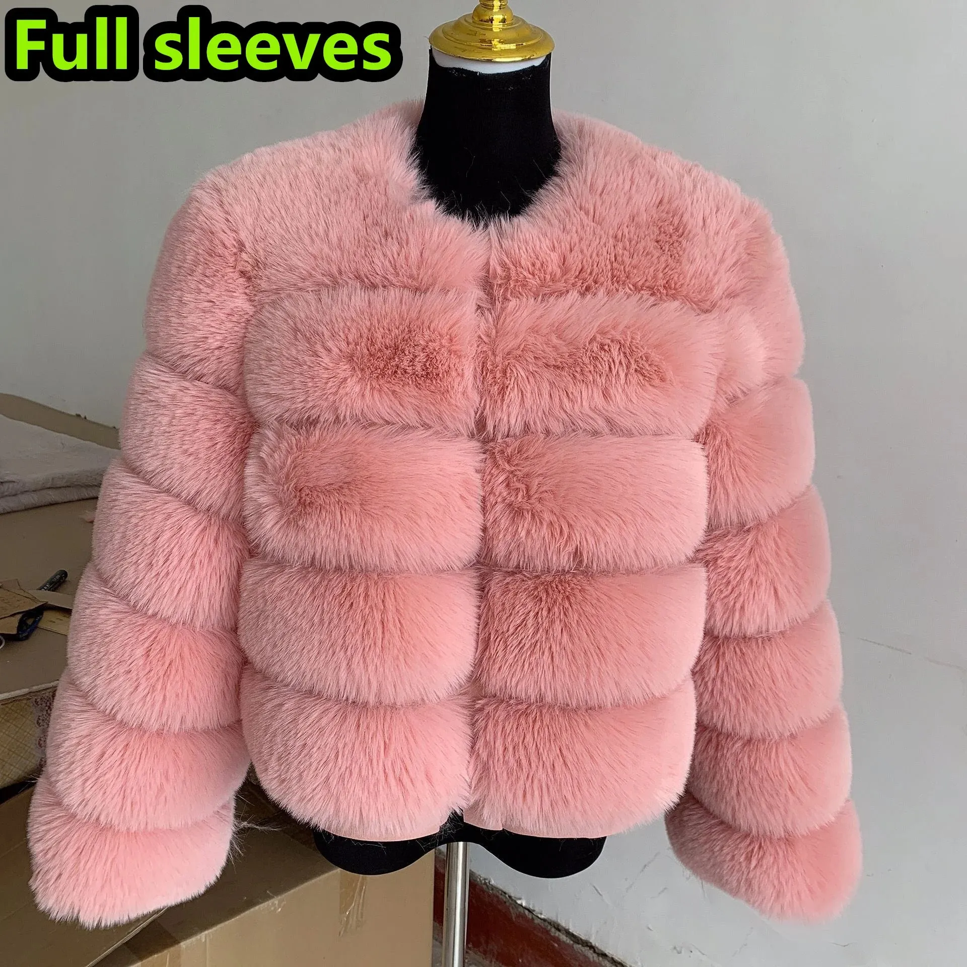 Women's Fashion faux fur coat super hot Autumn Winter women short Faux fox fur fluffy jacket high quality 7xl Ladies furry coats