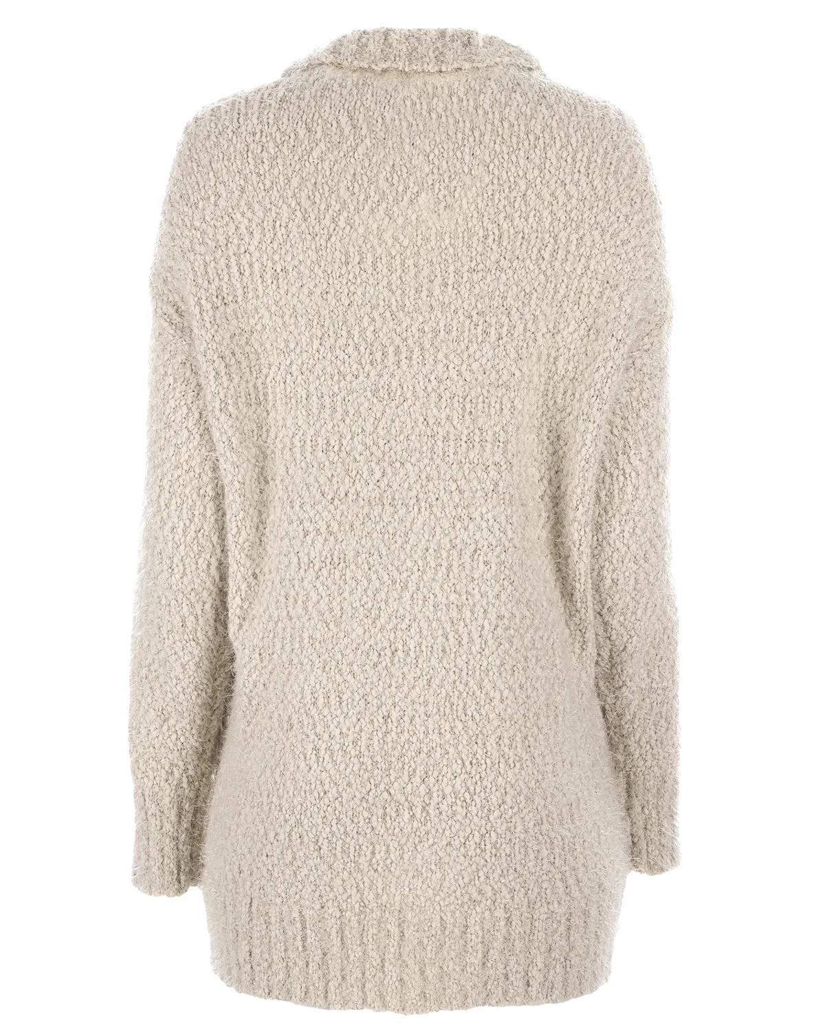 Women's Fuzzy Cocoon Loose Open-Front Cardigan Sweater