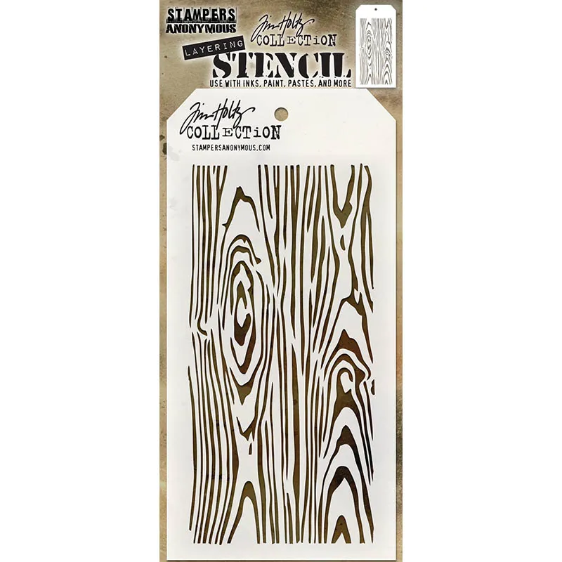 Woodgrain Layering Stencil | Tim Holtz