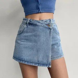 Y2k Fashion Slim Denim High-Waisted Shorts Skirt Bottom