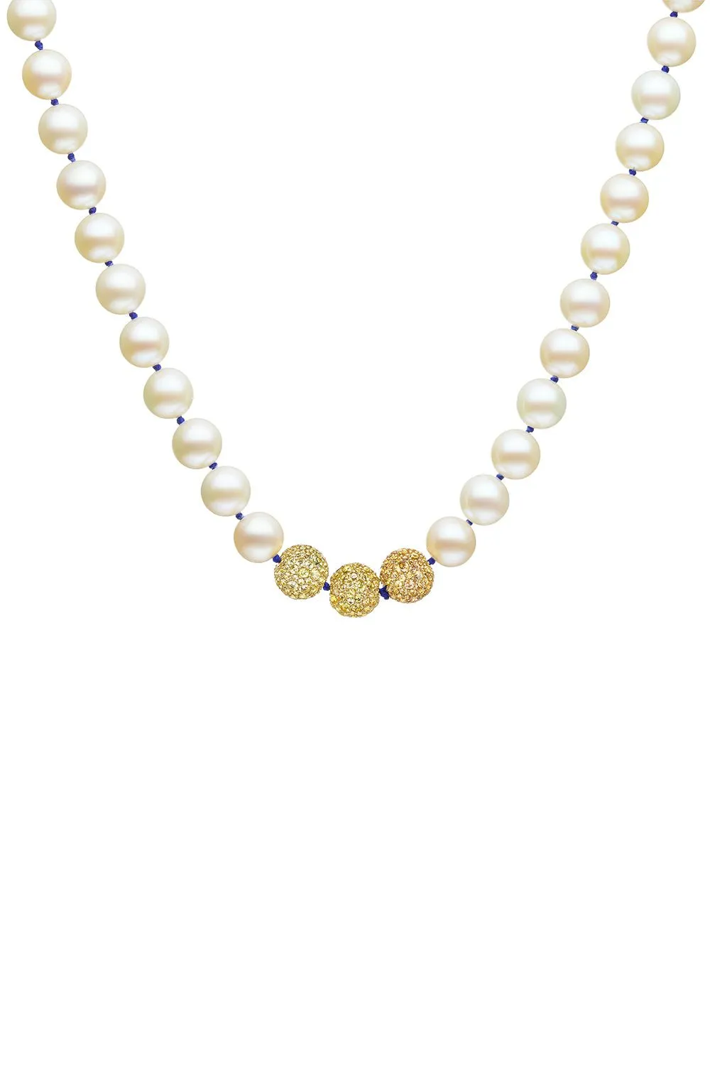 Yellow Sapphire Pearl Layering Necklace