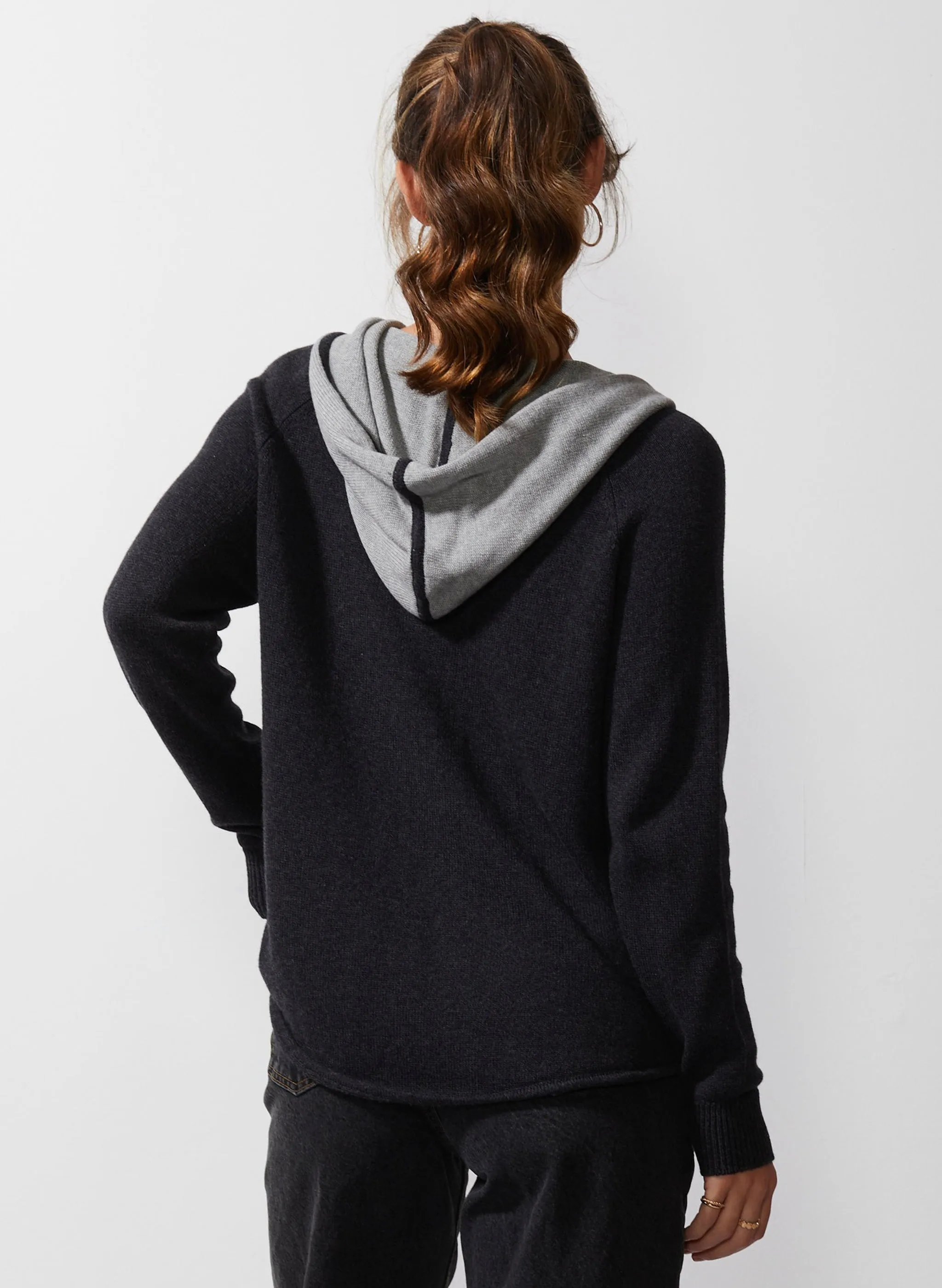 Zaket & Plover - Retro Stripe Hoodie - Charcoal